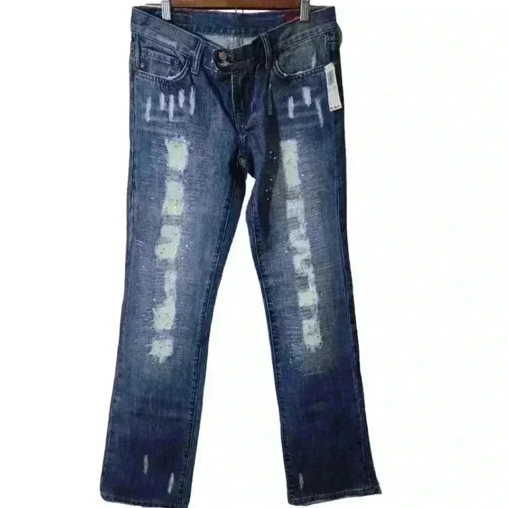P5024 vintage nwt seven jeans flare massive distressed jeans originally $98.00